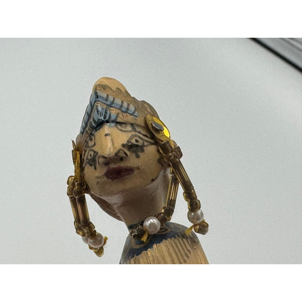 Vintage Hand Carved Wooden Dancer Ballpoint Pen Balinese Folk Art Souvenir - Picture 12 of 15